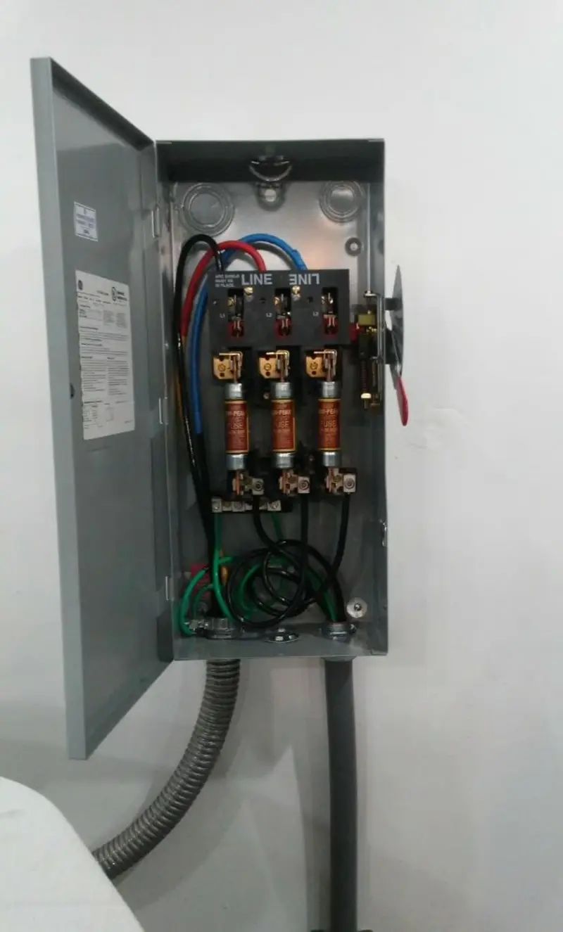 Three-phase disconnect switch installed for Electrical Wiring & Rewiring in Moultonborough